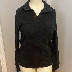 Polo Ralp Lauren Uni-Sex Charcoal Grey 1/4 Zip Pullover